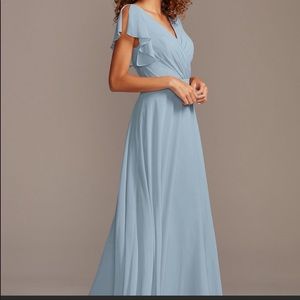 Flutter Sleeve Full Skirt Bridesmaid Dress